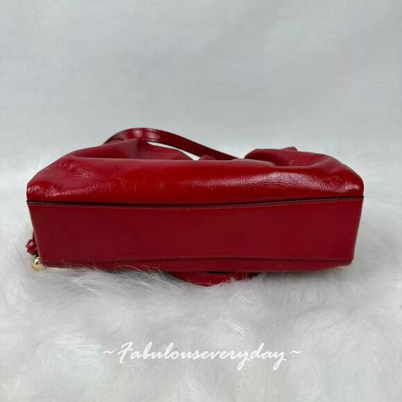 Coach Faye Shoulder/Crossbody Bag In Glazed Leather/Gold/Dark Cardinal CCE39 NWT - Picture 7 of 9